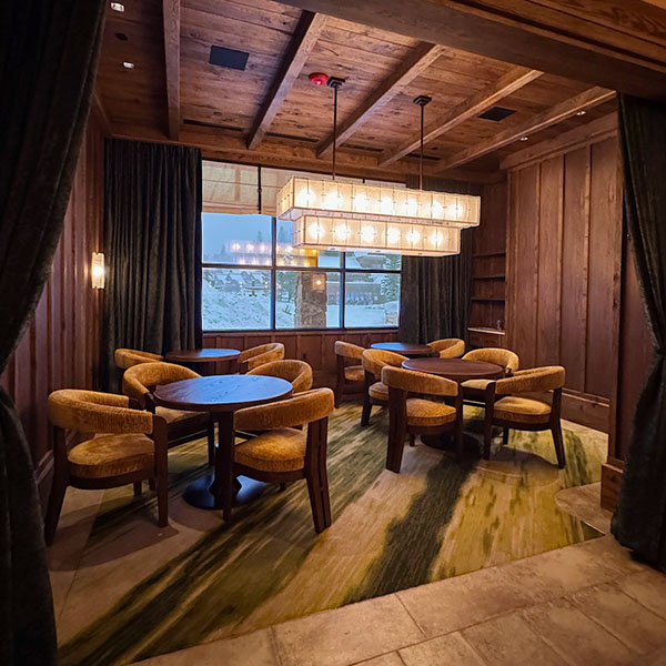 Big Sky Resort in Montana with snowy mountains in the background