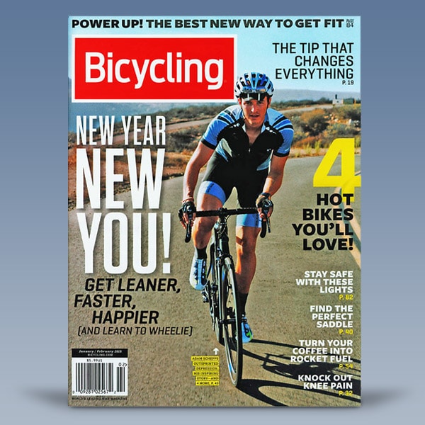 Bicycling Magazine, December 2014 issue cover