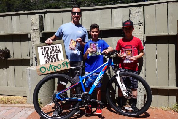 Buying Beef jerky at Topanga Creek Outpost is the ultimate small business thing to do.   We are getting the beef jerky from Brandon's small business in Bishop and he bought a bike from us.  Everyone wins, especially his son who gets the bike. 