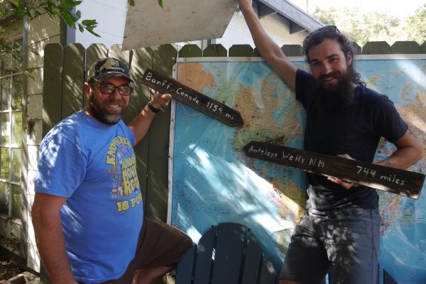 Jay is back from his extraordinary Tour Divide trip. He showed up this morning all the better. Considering he had ridden 2700 plus miles, he was in great spirits and perhaps ready for more. By the way that is @jkbrre on the right. His doppelgänger @johngil123 who grew a beard in Jay's absence for the past month is on the left. Welcome home Jay. Congrats