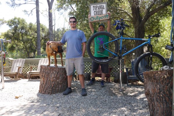 Andre stopped by to by the Advocate Hayduke during the final moments of Chris packing up for Big Bear. Kinda great series of events for the bike industry. Advocate cares about getting more people on bikes. Chris is bringing everyone to Big Bear for the weekend camping and riding. Naturally, a big encouragement went to Andre to join in.