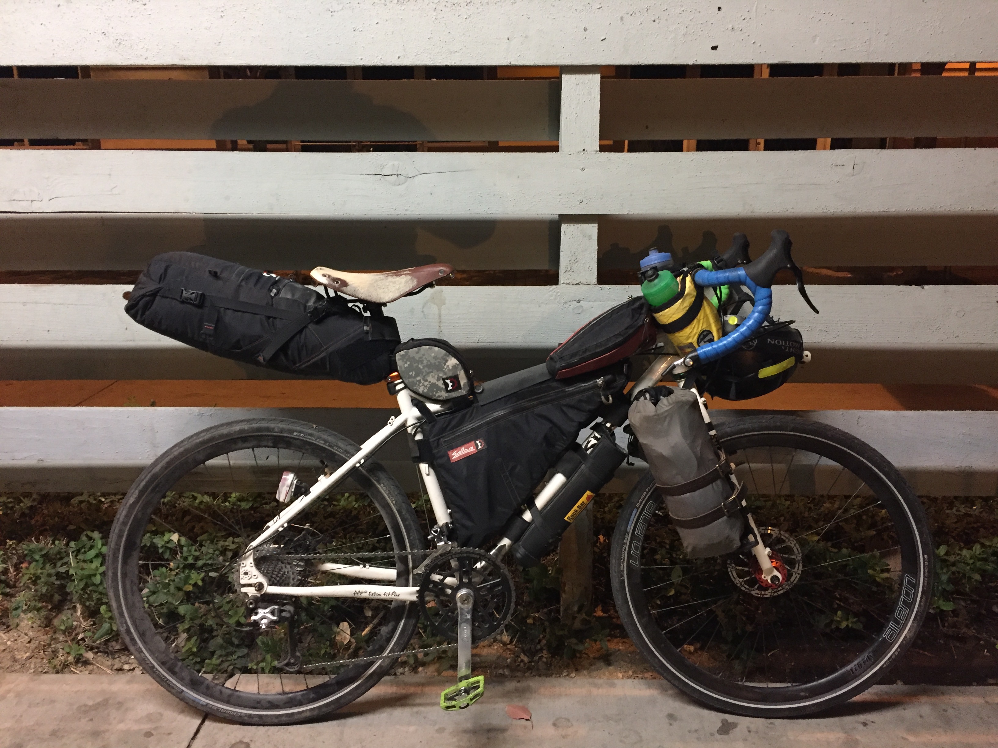 Chris rode his Surly World Troller. It was his first ride on the road since Route 66