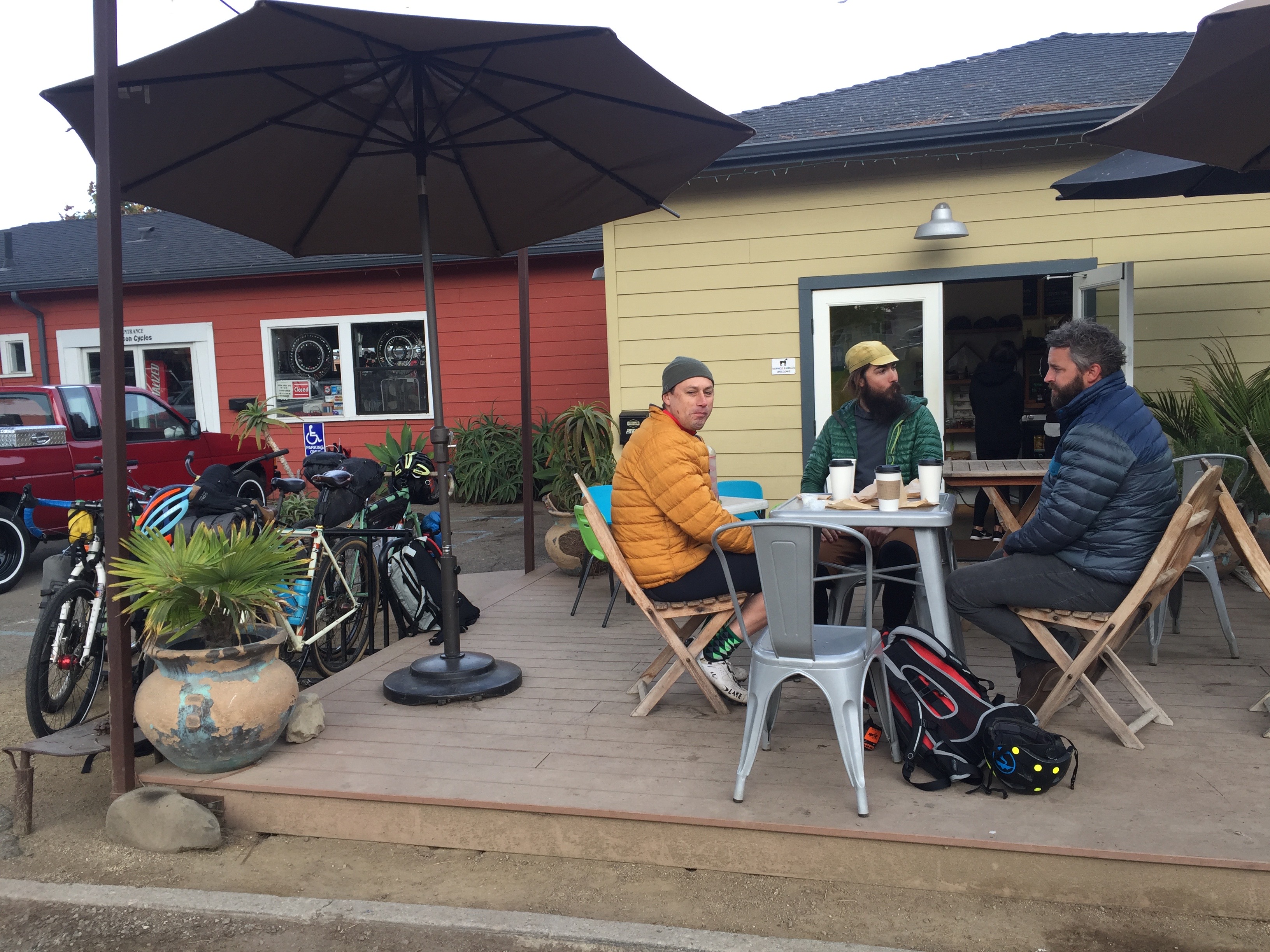 Coffee and bagels in Carpenteria with Nick. 