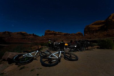 Ryan Krueger camping in Moab at night