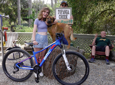 Halley did a mountain bike ride recently in Topanga and loved it. Here she is with her new BMC Sportelite