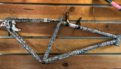 This is a very special custom steel frame made by Larkin Cycles exclusively for Rogue Journeymen