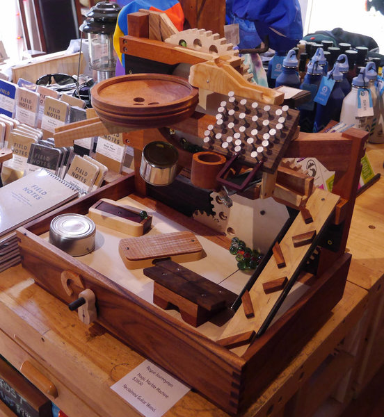 A very special Magic Marble Machine made from repurposed guitar wood