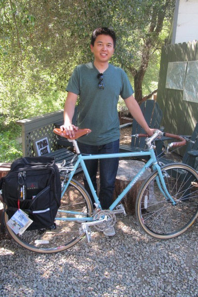 David is ready for a trip along the coast on his new Surly Crosscheck