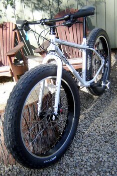 Surly Pugsley with massive tires which help conquer all rough terrains