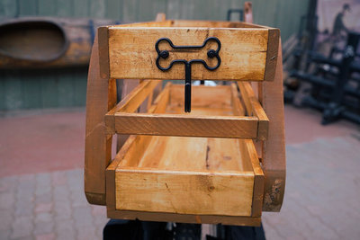 This special wooden carrier will carry David's dog around