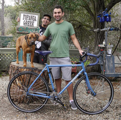 Neel's all blue Surly Disc Trucker is ready for adventures.
