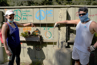 After picking up his new ECR, Yadnesh and his wife showed off their creativity with a painted peace sign.
