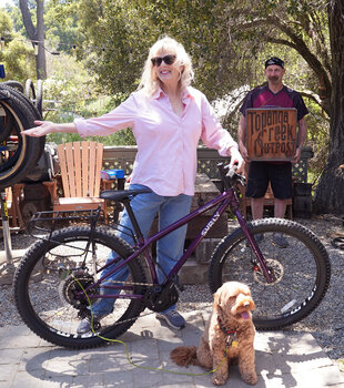 We love to see more women out there mountain biking! Diana is our friend in Topanga and it's the perfect bike for her.