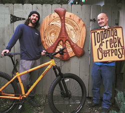 What an awesome looking tangerine Surly Karate Monkey for Jake