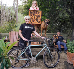 David and his wife Heidi both got a Surly Long Haul Trucker. Here's Heidi with hers in Grandpa's Thermos