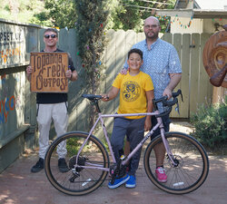 He's ready for some fun rides in the neighborhood on his new Midnight Special