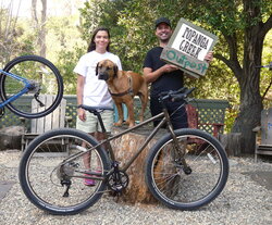 Rover helped seal the deal on Rika's new Surly Rover Brown Ogre