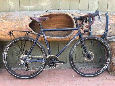 A custom Surly Straggler with Brooks leather saddle and bar tape