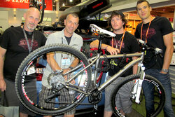 TCB Titanium 650b makes its debut at the Yakima booth at Interbike in Las Vegas.