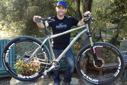 Robbie picks up his ultimate TCB Titanium 650b single speed donned in full Enve cockpit, Enve wheels, Shimano XTR and a Brooks Titanium Swallow. One amazing ride!