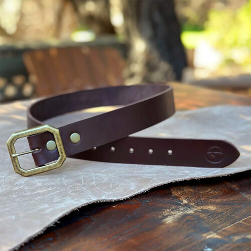 Topanga Creek Outpost leather belt in dark chocolate