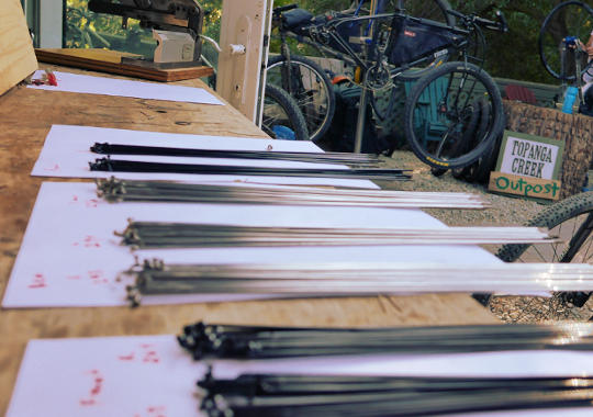 Wheel building at the Outpost
