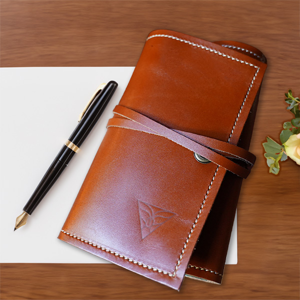 Sophy Hotel leather folio on desk