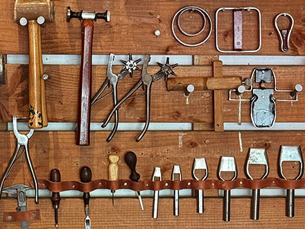 Wall of leatherworking tools