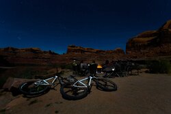 Ryan Krueger camping in Moab at night