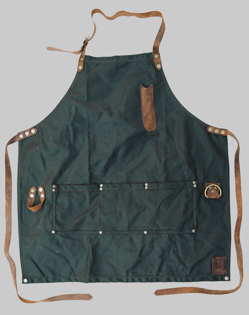 Rogue Journeymen full-size apron in green canvas
