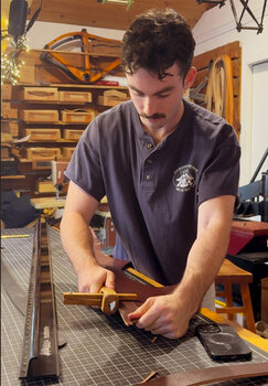 A part of the Belt Brigade experience is to cut out your own leather belt