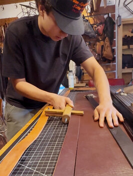 A part of the Belt Brigade experience is to cut out your own leather belt
