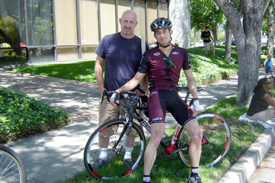 Jon posing with Chris after the race