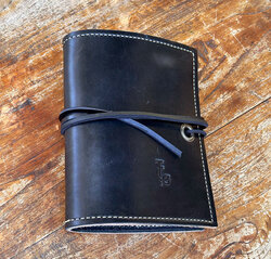Leather journal / notepad cover in black