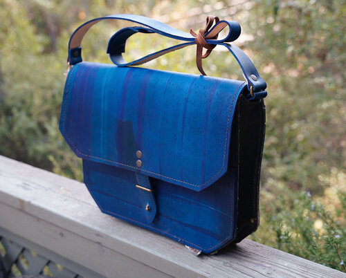 Rogue Journeymen messenger bag in hand-brushed blue