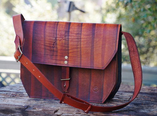 Rogue Journeymen messenger bag in hand-brushed brown