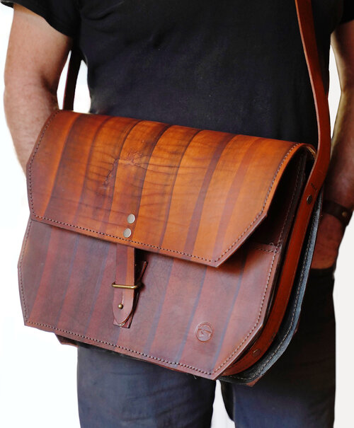 Rogue Journeymen messenger bag in hand-brushed brown