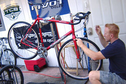 Salsa's cyclocross bike Chili Con Crosso in the middle of a build