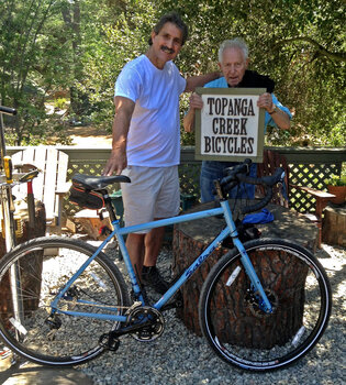 Marty brought his dad to the shop on Father's Day to pick up his new Salsa Vaya