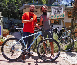 Terin is ready to tackle the trails in Topanga with his Salsa El Mariachi