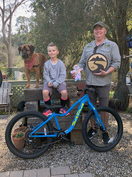 What a lucky girl! Caroline will be having fun on her new Timberjack with dad.