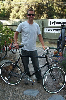 Jason's new Surly Long Haul Trucker has green Brooks Saddle and bar tape