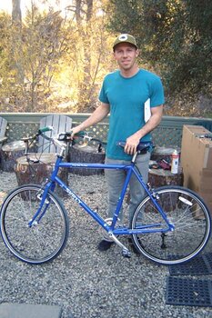 This Surly Long Haul Trucker was customized with a cool looking mustache handlebar