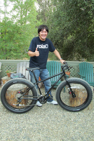 Inose from Tokyo picks up a Surly Pugsley from us