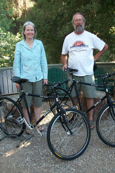 Steve and Helen's matching pair of Surly Trucker Deluxe