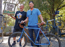 A beautiful Surly Disc Trucker dressed up with honey Brooks for Ryan