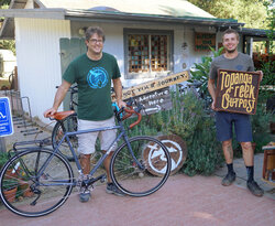 A beautiful Disc Trucker with honey Brooks Saddle and handlebar tape for Drew