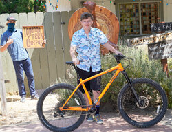 Steve is one happy guy to get to take home a Surly Karate Monkey