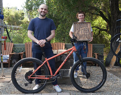 Mike is adding this Peach Salmon Sundae Karate Monkey to his Surly collection which includes a Straggler he had purchased from us.