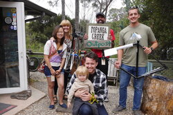 Clint and his whole family showed up to pick up the Long Haul Trucker frameset